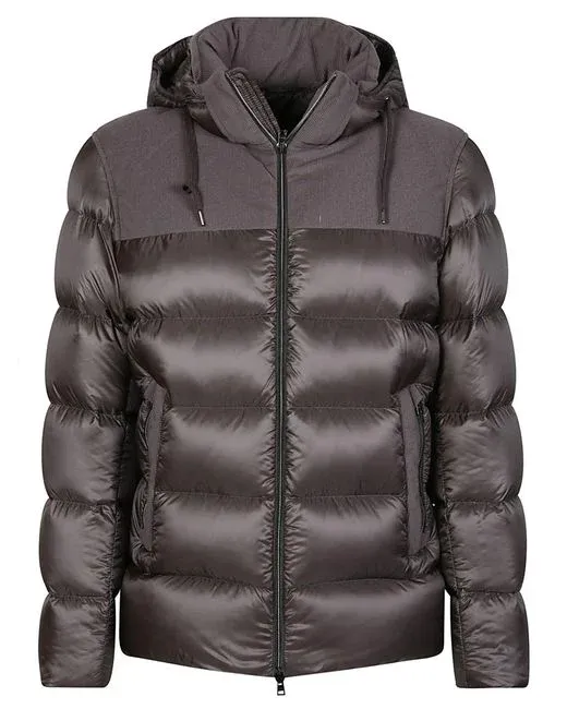 Men's short down jacket - grey