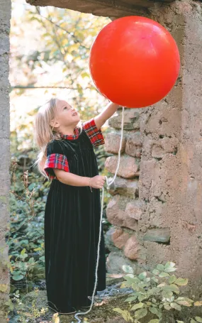 Mini Nod Velvet Turtleneck Maxi Jumper Black/Red