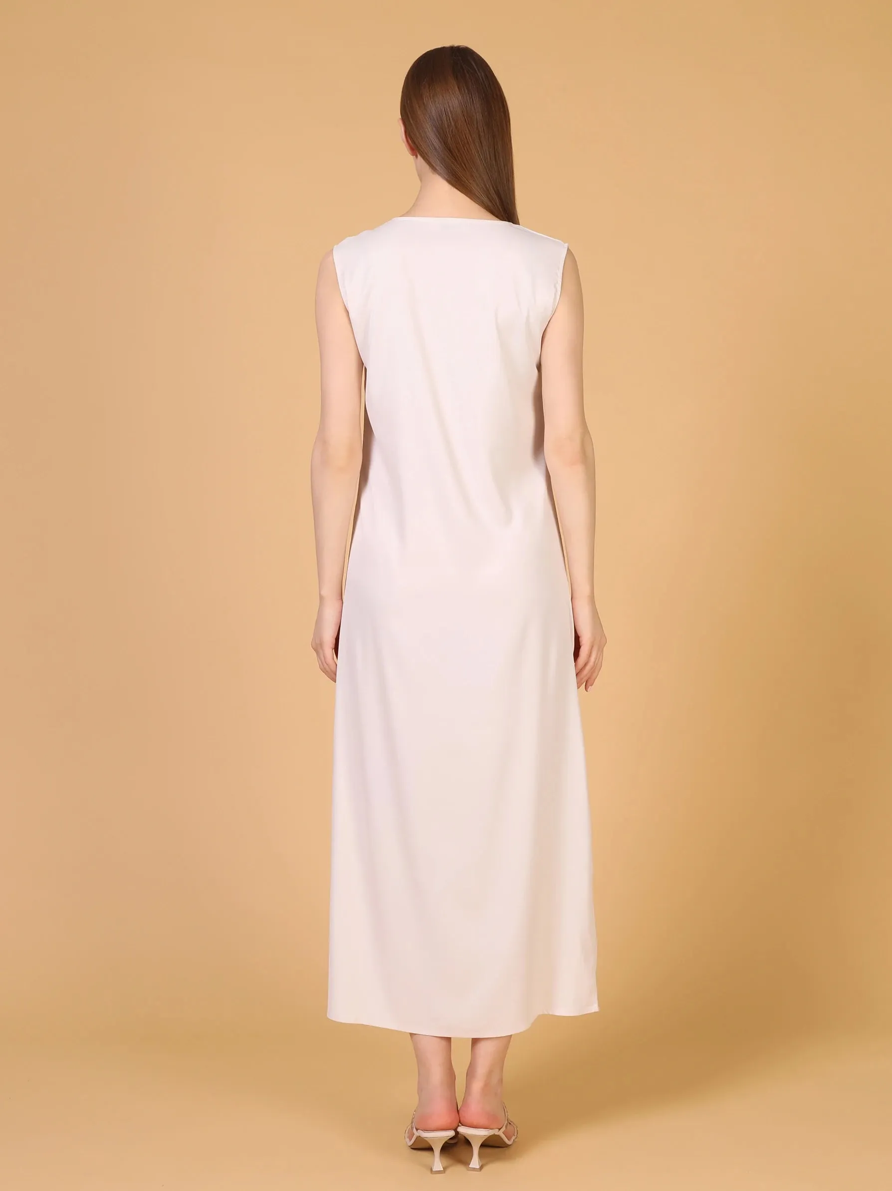 Nude Sleeveless Slip Dress