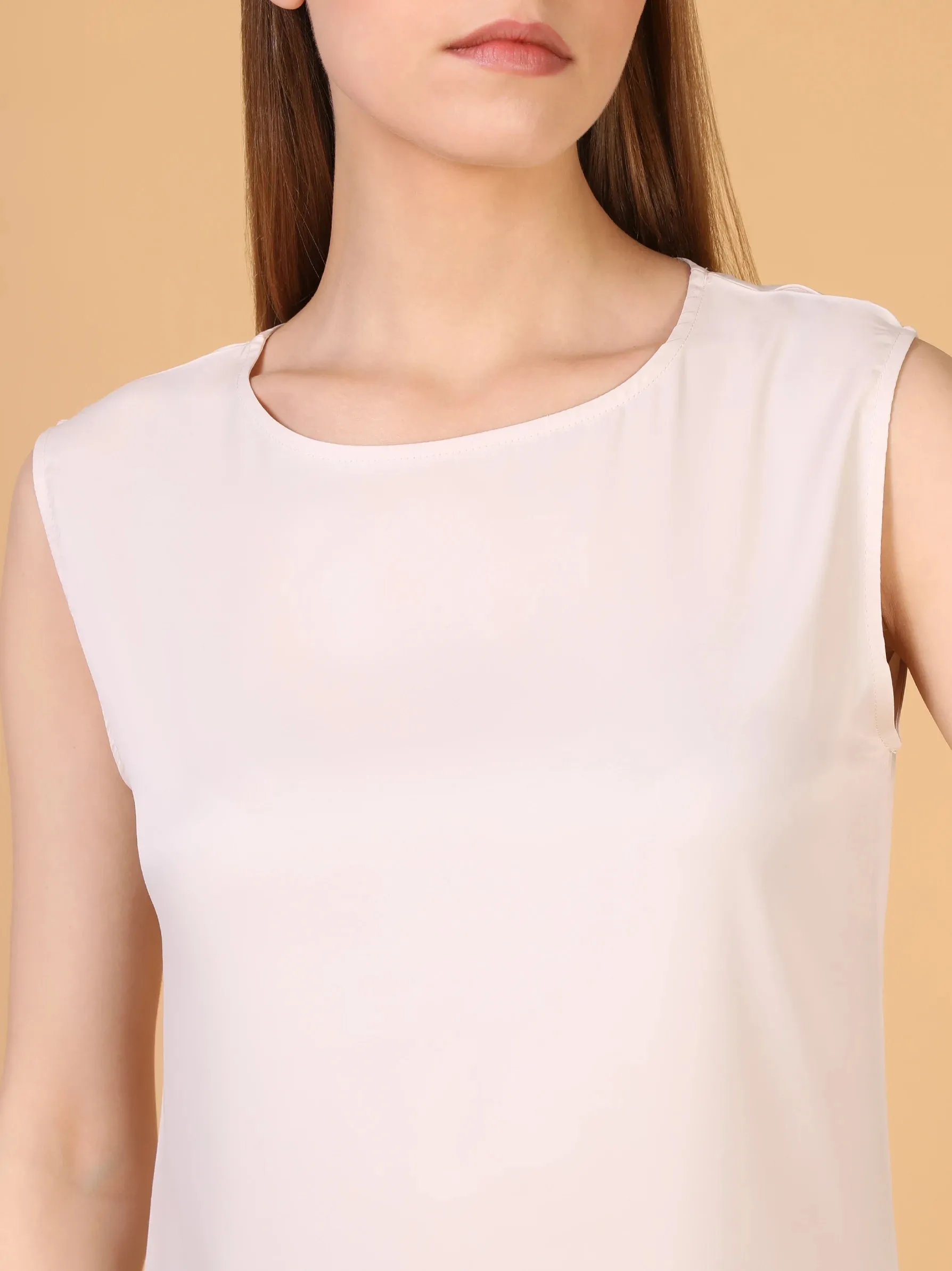 Nude Sleeveless Slip Dress