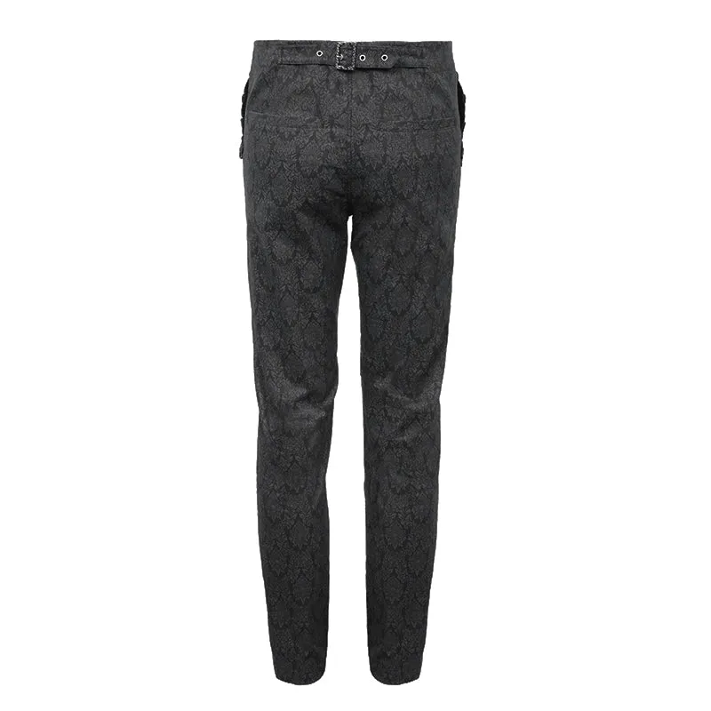 PT116 party dress up fancy costume Gothic patterned men black trousers