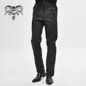 PT116 party dress up fancy costume Gothic patterned men black trousers