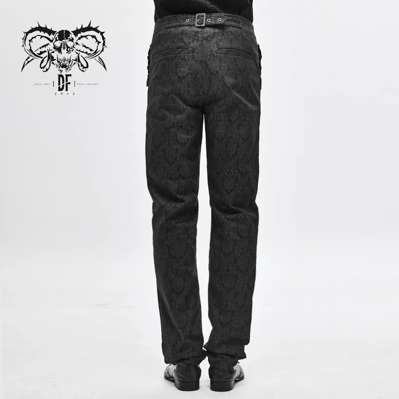 PT116 party dress up fancy costume Gothic patterned men black trousers