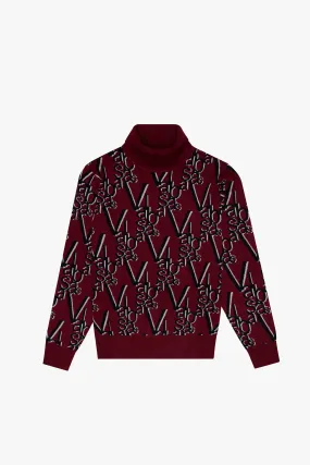 "ELYSIAN" CRIMSON NOIR TURTLE NECK