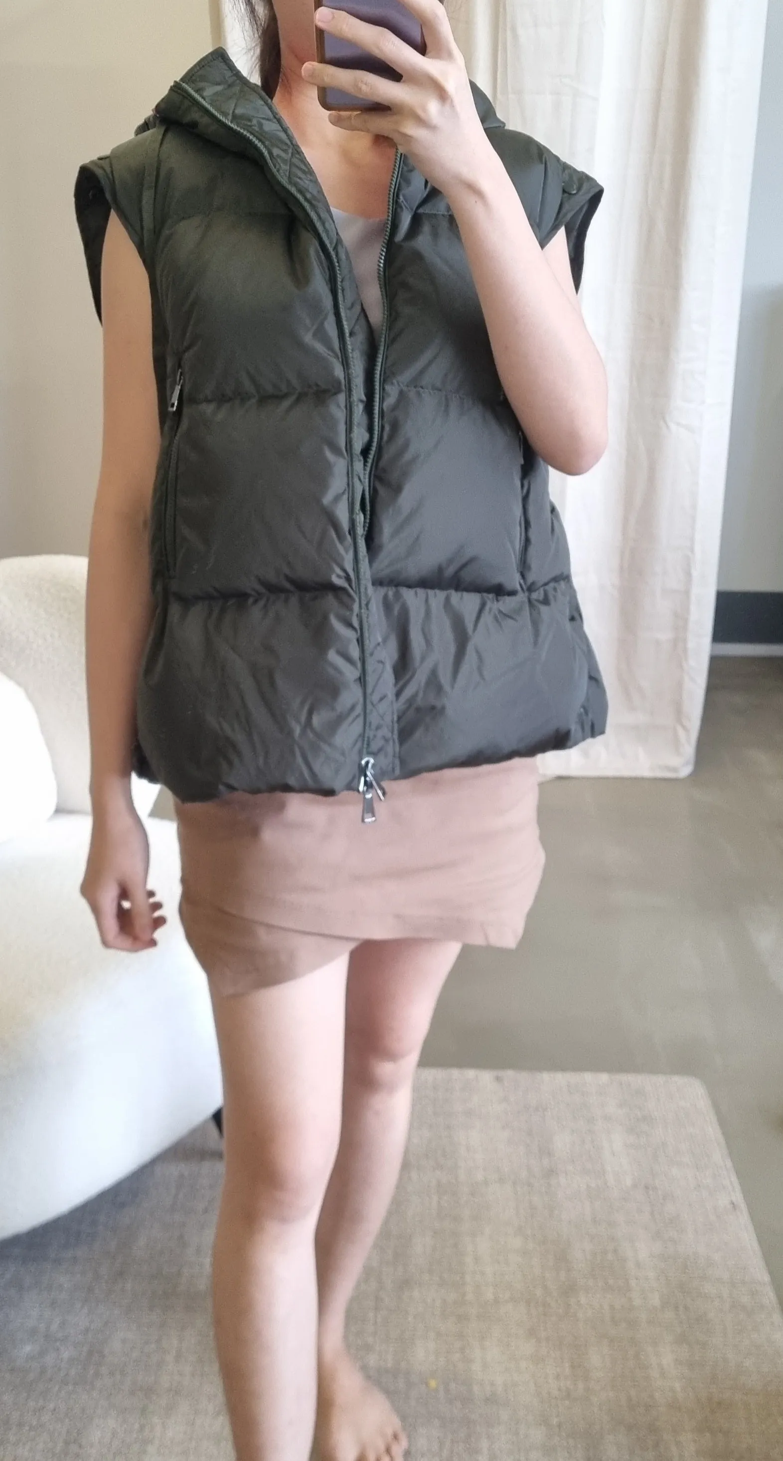 Ready stock! MC Asaret convertible hooded quilted shell down jacket