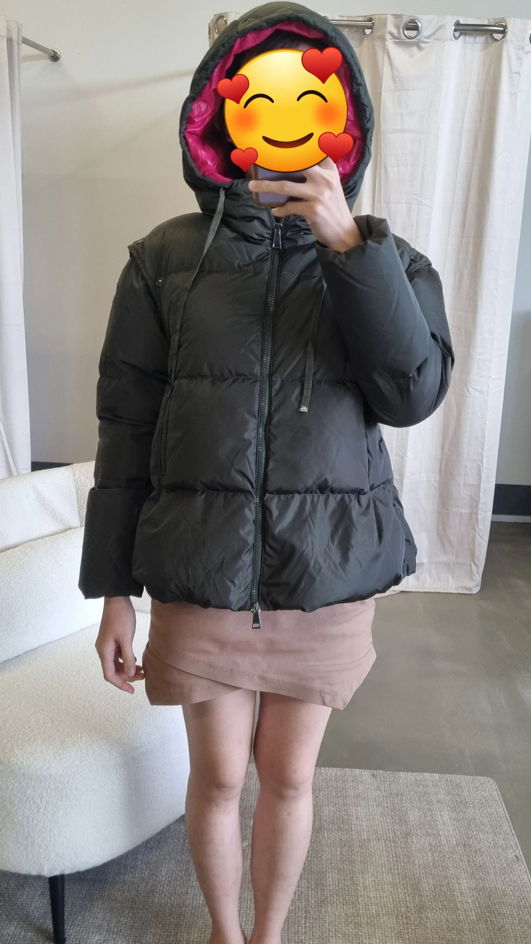 Ready stock! MC Asaret convertible hooded quilted shell down jacket