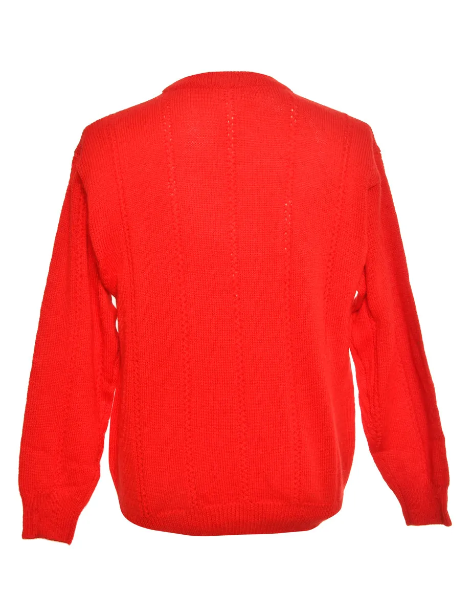 Red Long Sleeved Jumper - M