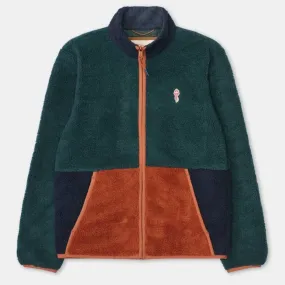 REVOLUTION | 7715 Blocked Teddy Jacket | Dark Green