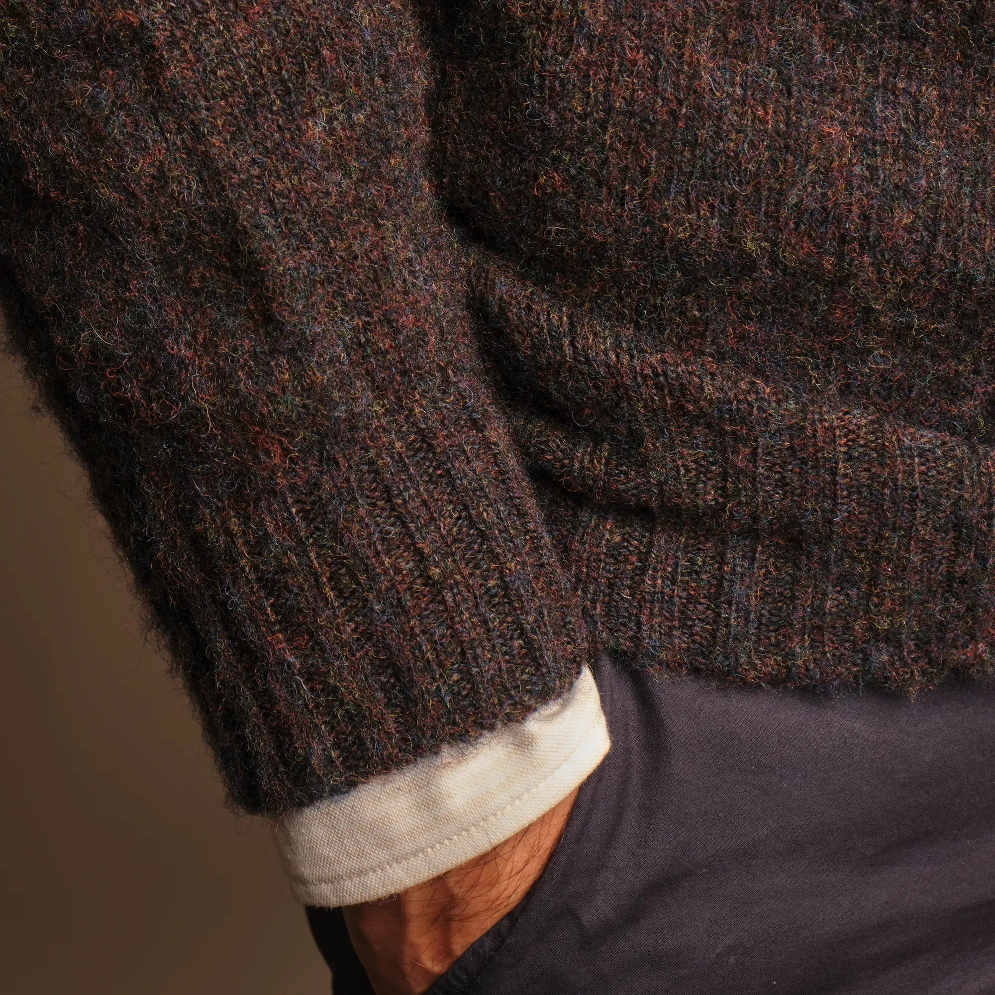 Rum Cake High Crewneck Brushed Shetland Crewneck Jumper