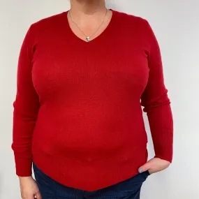 Scarlett Red V Neck Jumper Extra Large