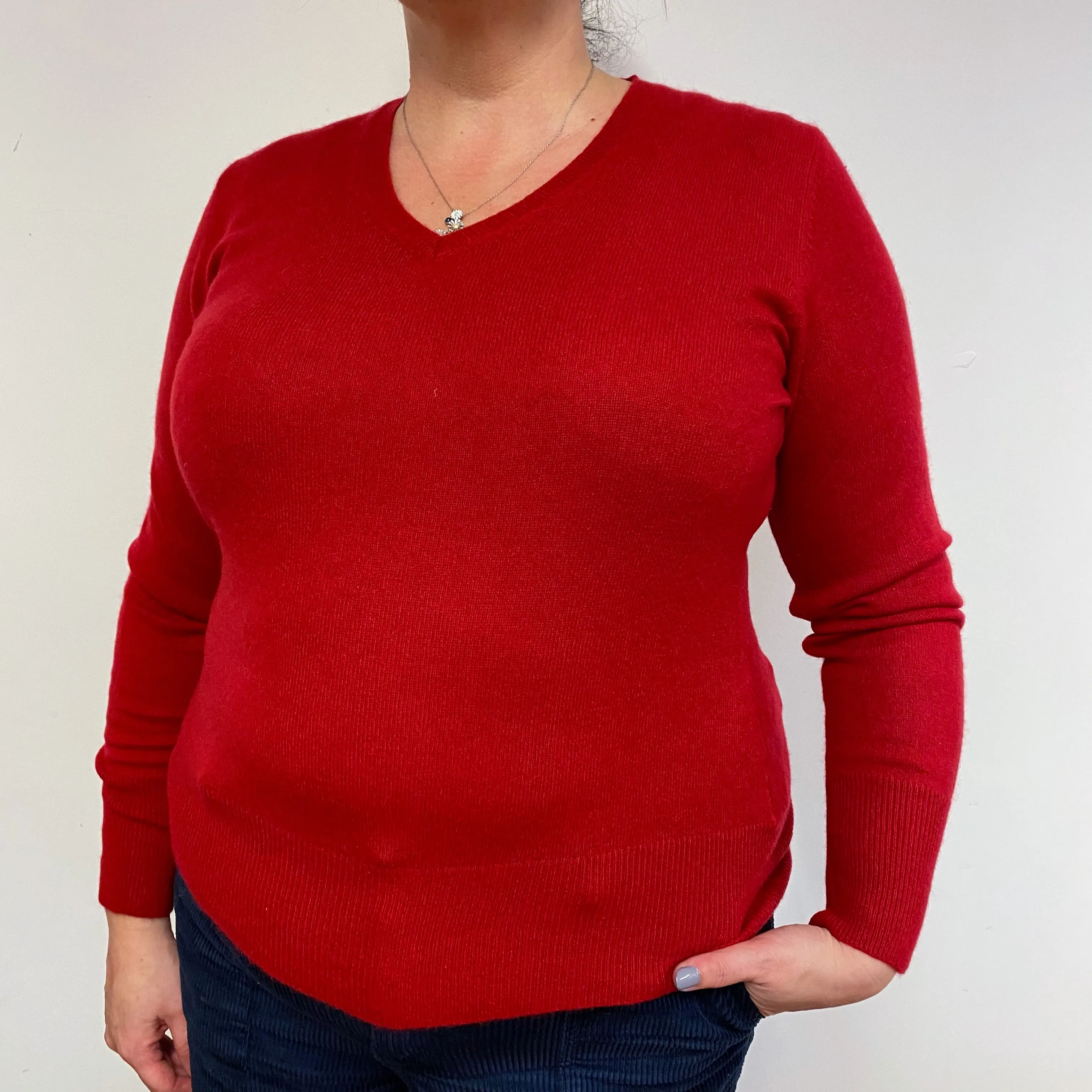 Scarlett Red V Neck Jumper Extra Large