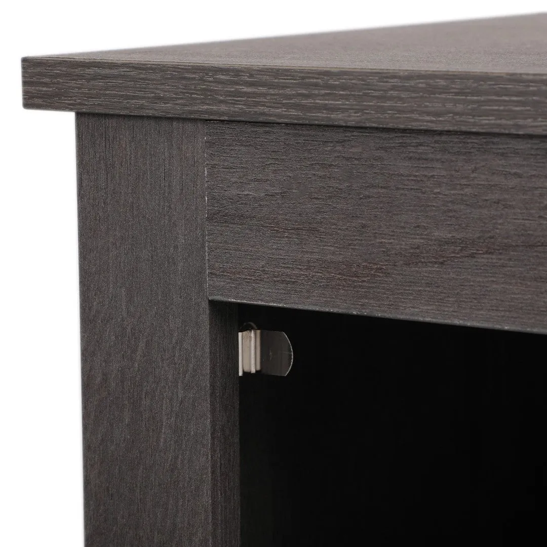 Set of 2 Nightstand, Bedside Furniture with X-Shaped Door, Bedroom End Table,Deep Gray