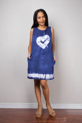 Short Blue Tie Dye Dress