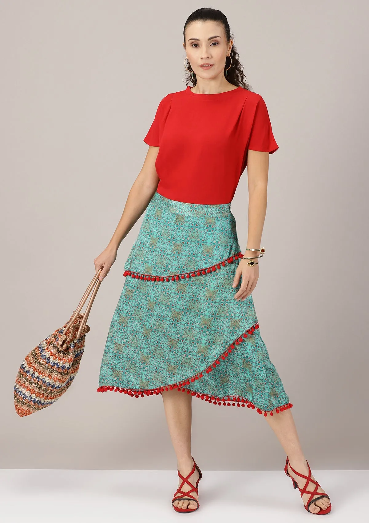 Shuruq - Layered Moroccan Printed Skirt