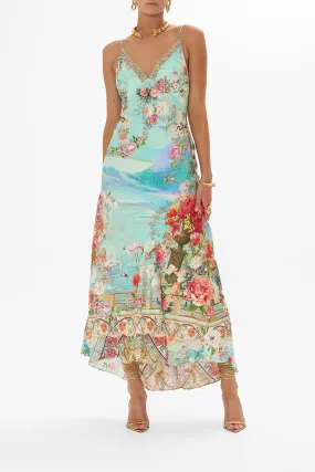 V NECK BIAS SLIP DRESS