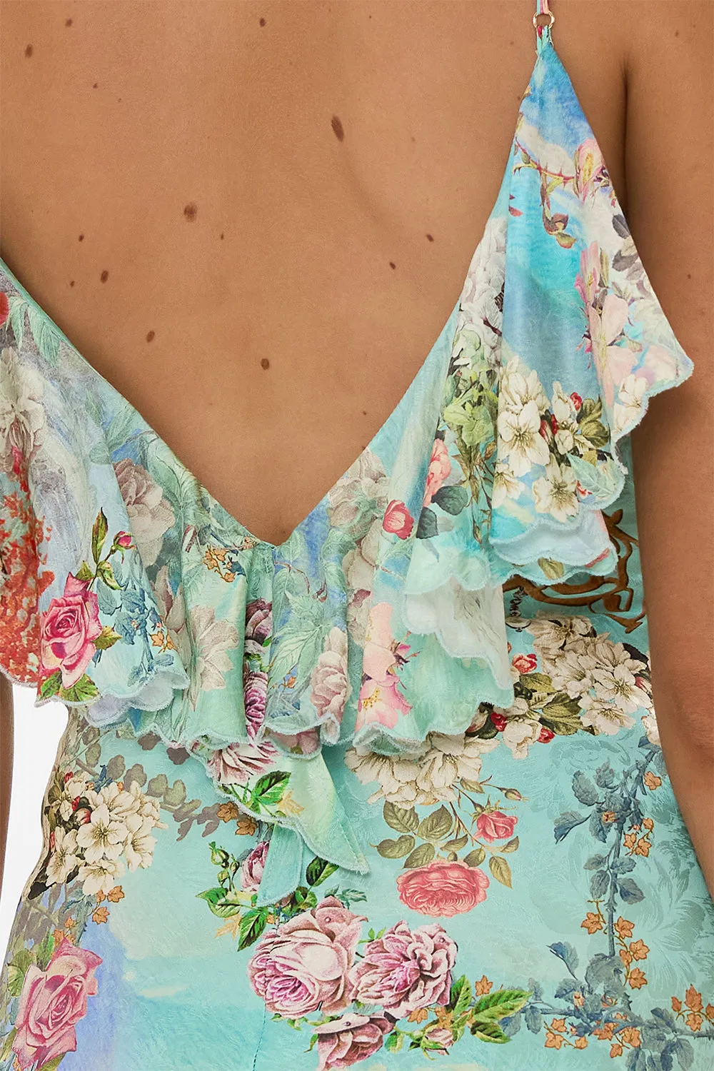 V NECK BIAS SLIP DRESS