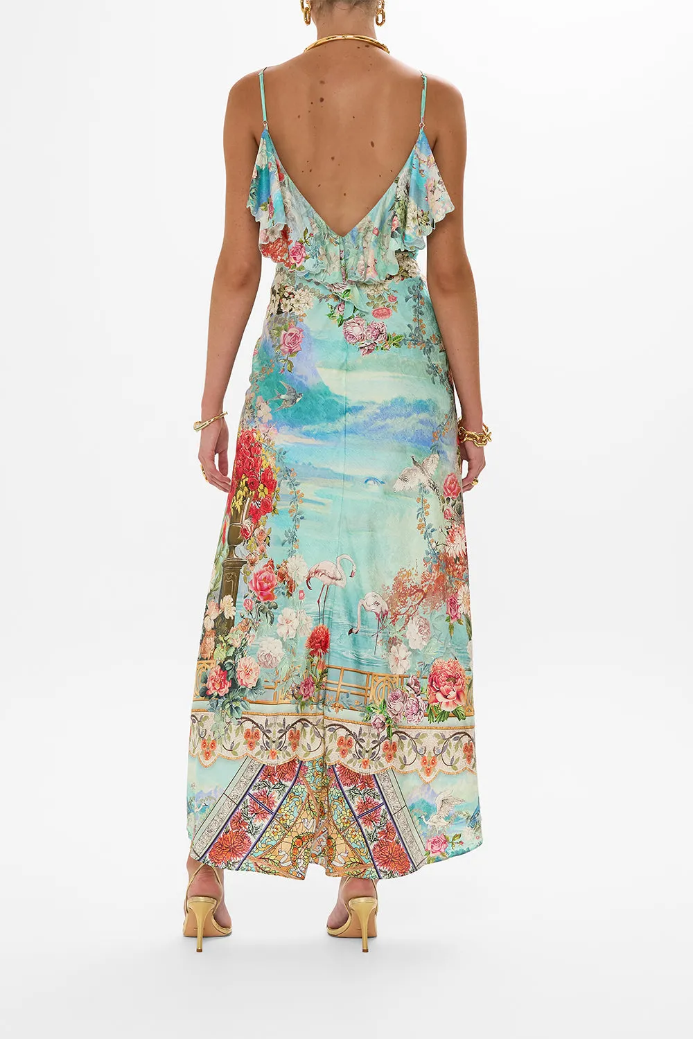V NECK BIAS SLIP DRESS