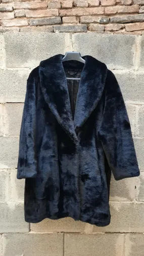 Vintage Black Faux Fur "Hamells" Coat