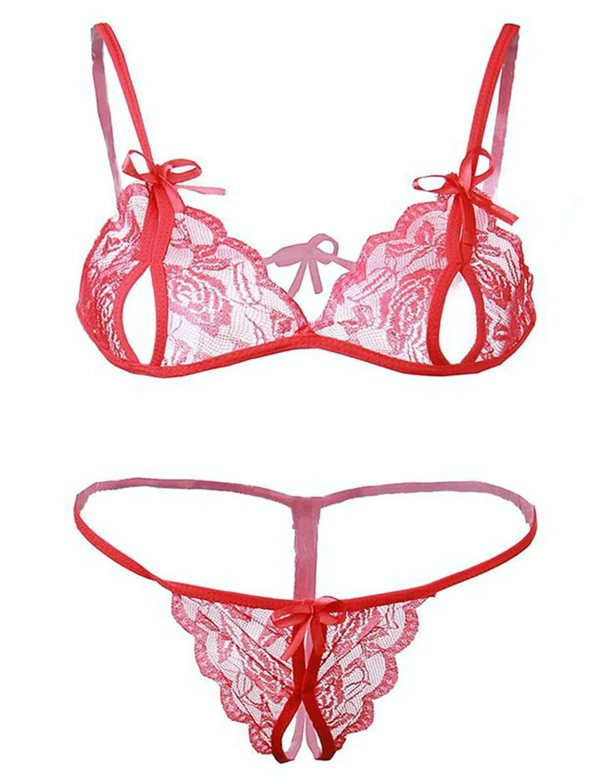 Xs and Os Combo Offer! Women Babydoll Nightwear Lace Bra Panty Lingerie Set