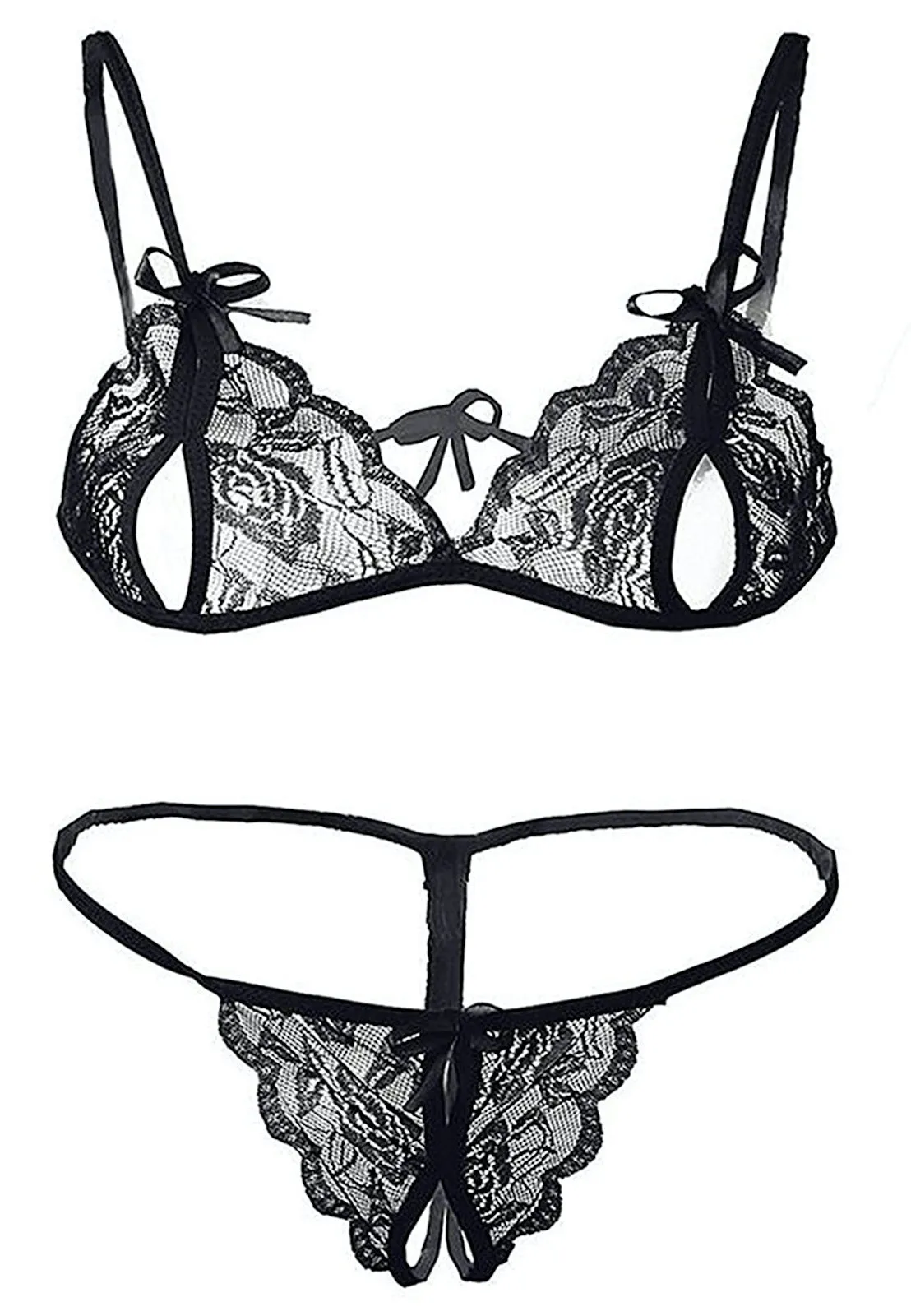 Xs and Os Combo Offer! Women Babydoll Nightwear Lace Bra Panty Lingerie Set