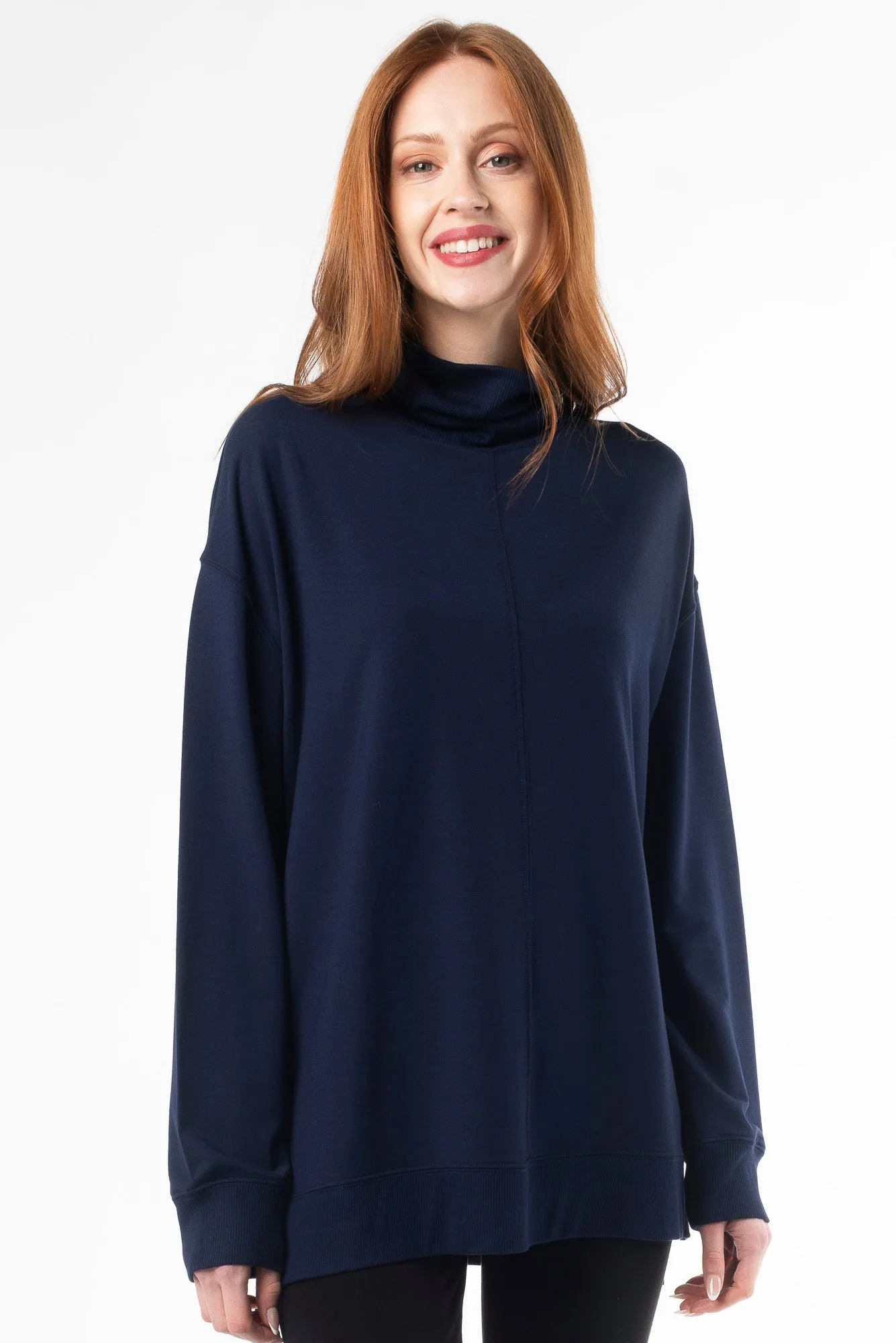 Zia Turtleneck Bamboo Top - Ink
