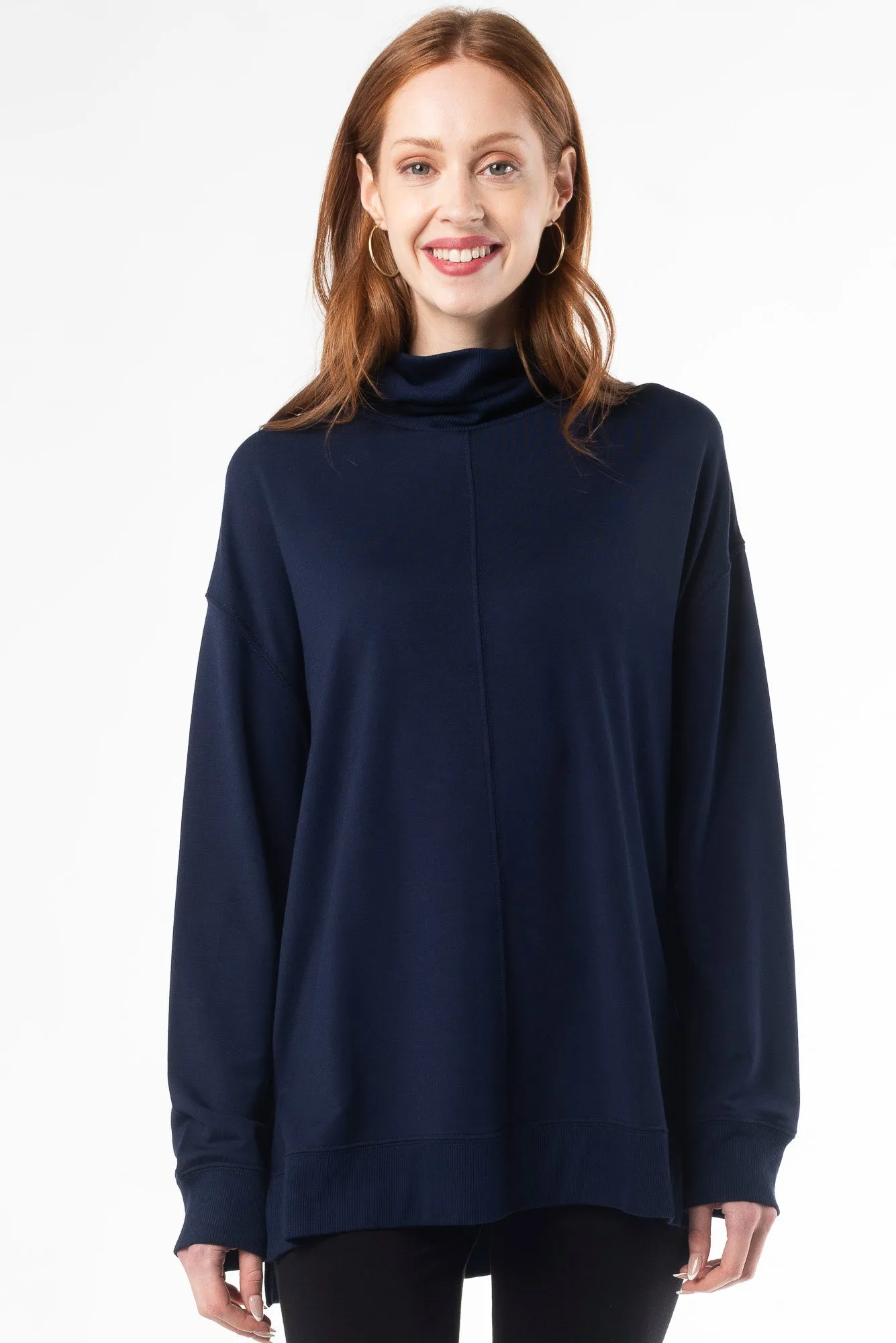 Zia Turtleneck Bamboo Top - Ink