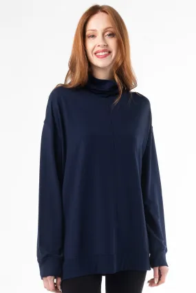 Zia Turtleneck Bamboo Top - Ink