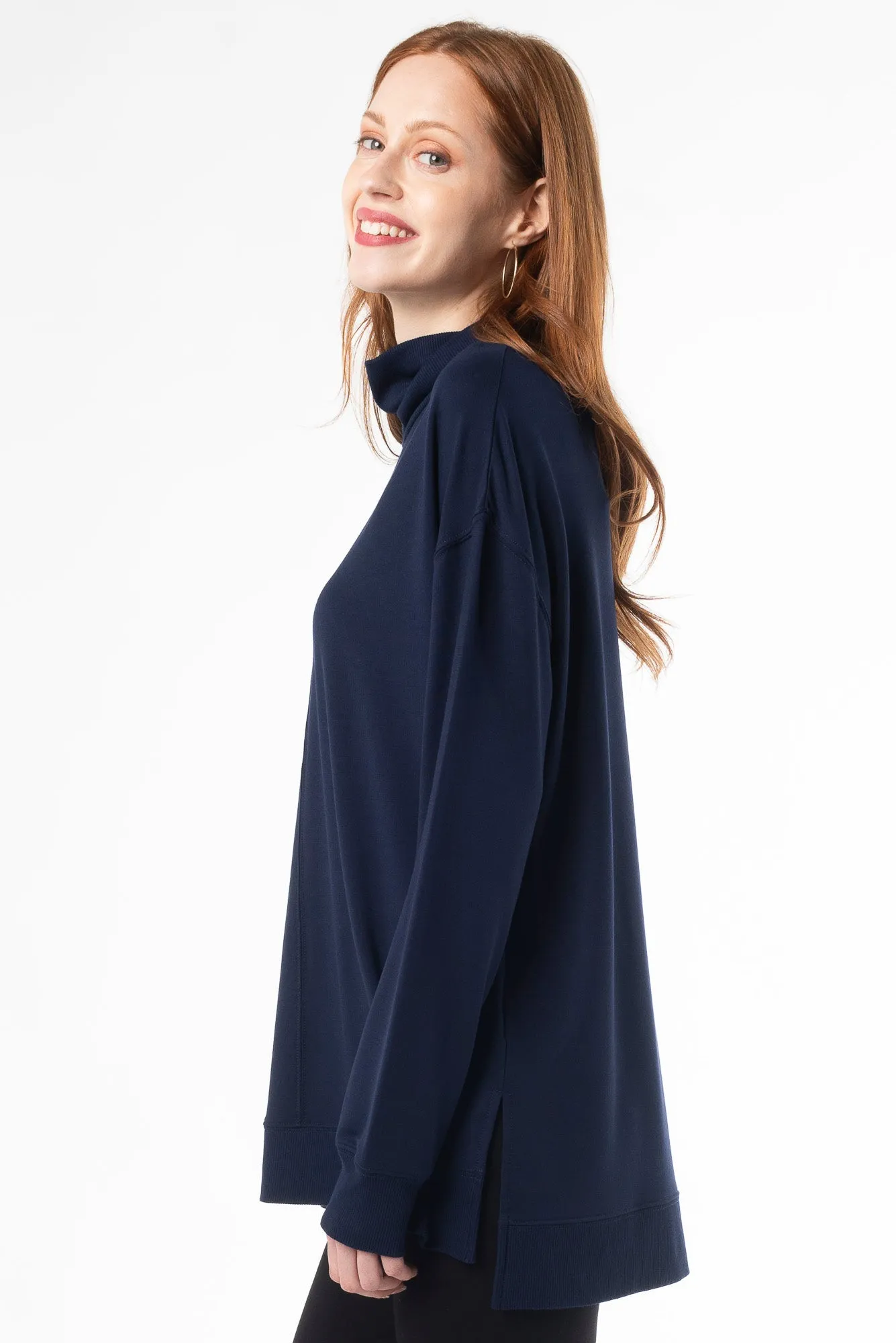 Zia Turtleneck Bamboo Top - Ink